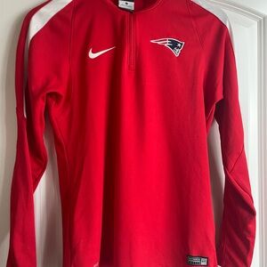 Nike Red and White New England Patriots Women's dri-fit Sweatshirt